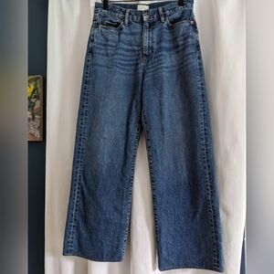 Simon Miller Jeans Women 27 Blue Denim Wide Leg Distressed Pockets Neat Hem